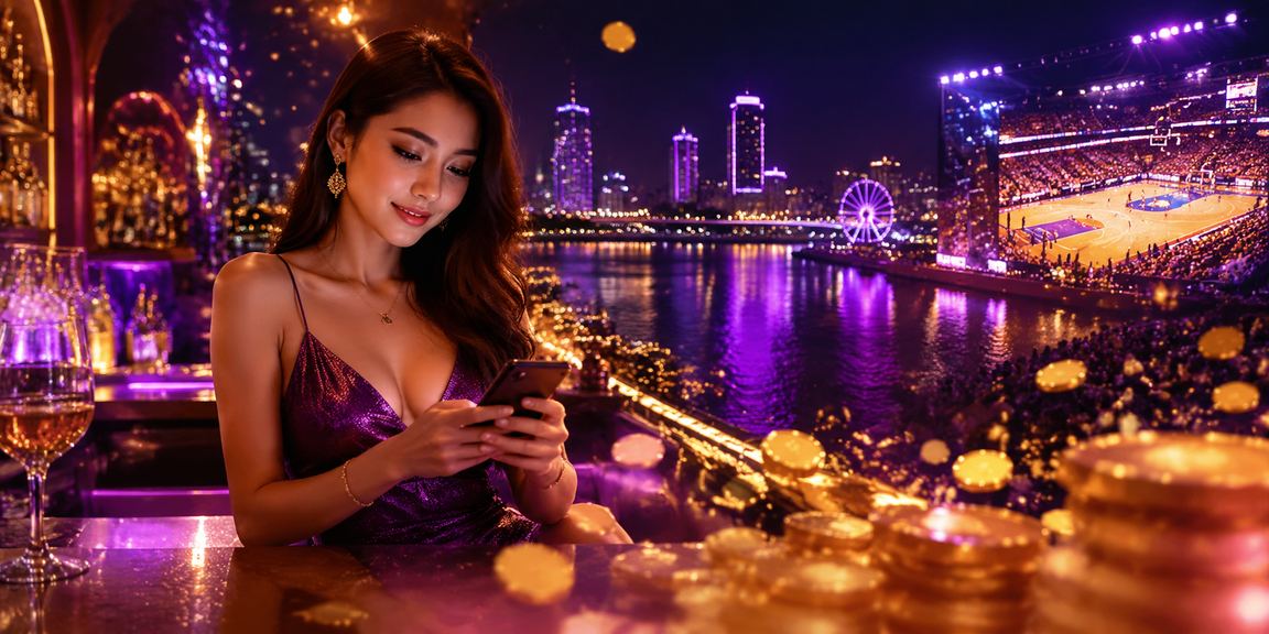 Bảng điện tử hiển thị tỷ lệ cược bóng rổ và giải thưởng thể thao tại Quy Nhơn về đêm